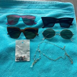 Stylish Women's Sunglasses Set - Black, Brown, Green